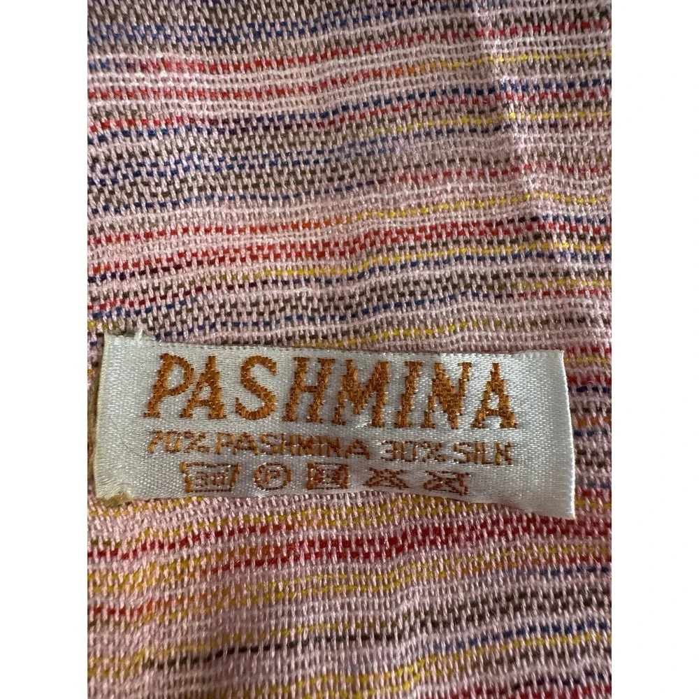 Pashmina Silk 70/30 Striped Scarf Wrap Boho‎ Whimsigoth Lagenlook Colorful 70x24